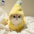 Dailypets Funny Banana Cat Costume with Cozy Plush Fabric for Everyday Dress-Up