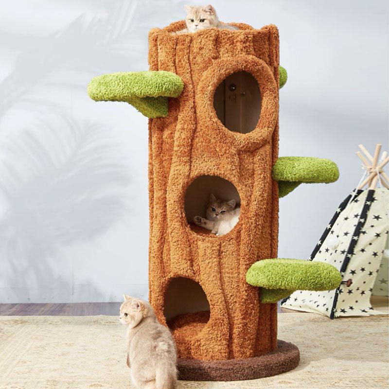 Dailypets Multi-Level Cat Tree with Enclosed Tree Houses for Large and Multiple Cats