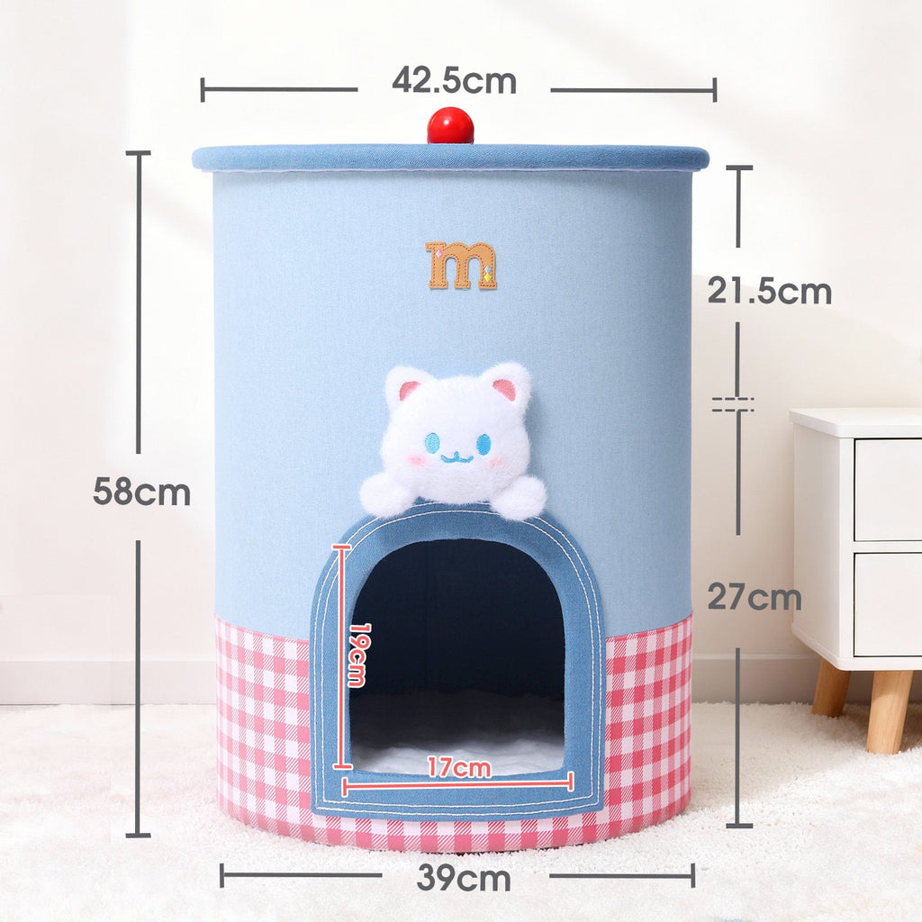 Dailypets Stylish 2-in-1 Cat Furniture with Enclosed Bed and Storage Compartment