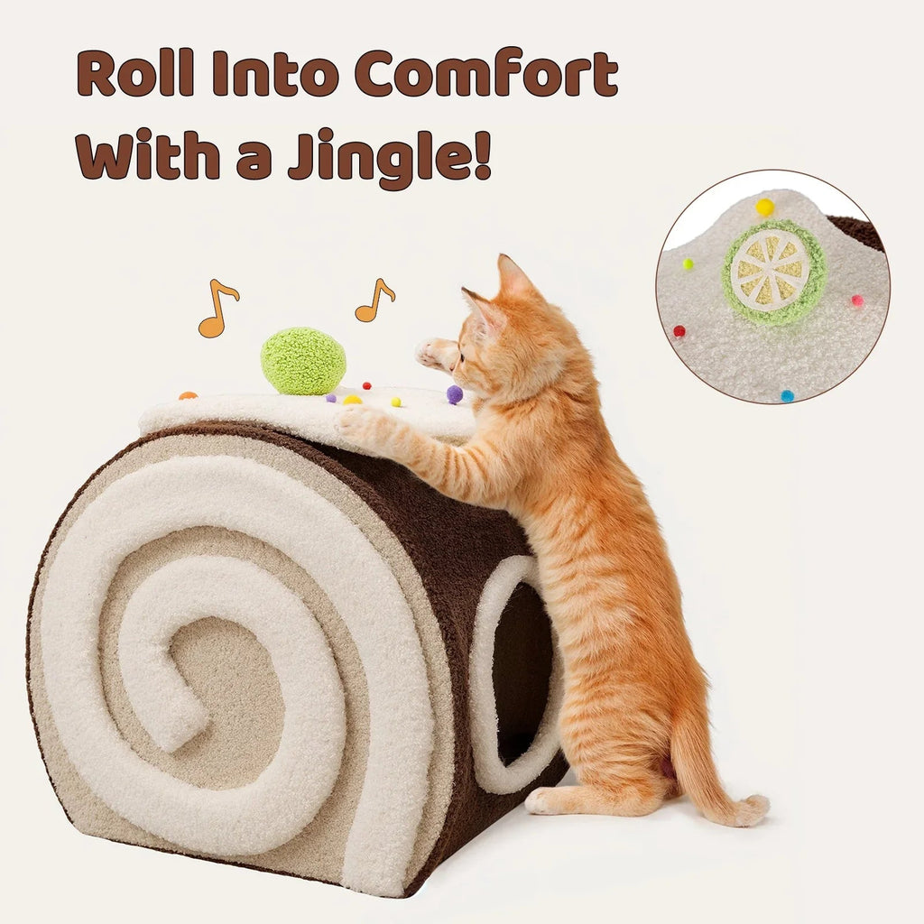 Dailypets Cozy Cat Hideaway Bed with Teddy Velvet Interior and Enclosed Sleeping Space