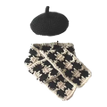 Dailypets Artist Beret and Plaid Scarf Set for Stylish Indoor Cats
