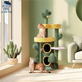 Dailypets Succulent-Inspired Cat Tree with Plush Perches, Enclosed Nest and Play Toy