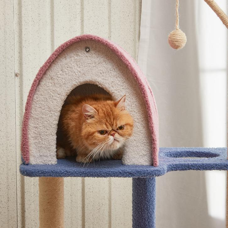 Dailypets Morandi Cat Tree with Kitty Condo, Hammock and Sisal Scratching Posts