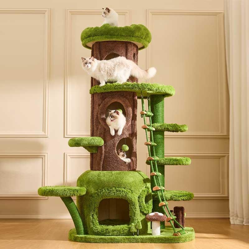 Dailypets Jungle Cat Tree – Tall 205cm Cat Castle for Large and Multi-Cat Homes