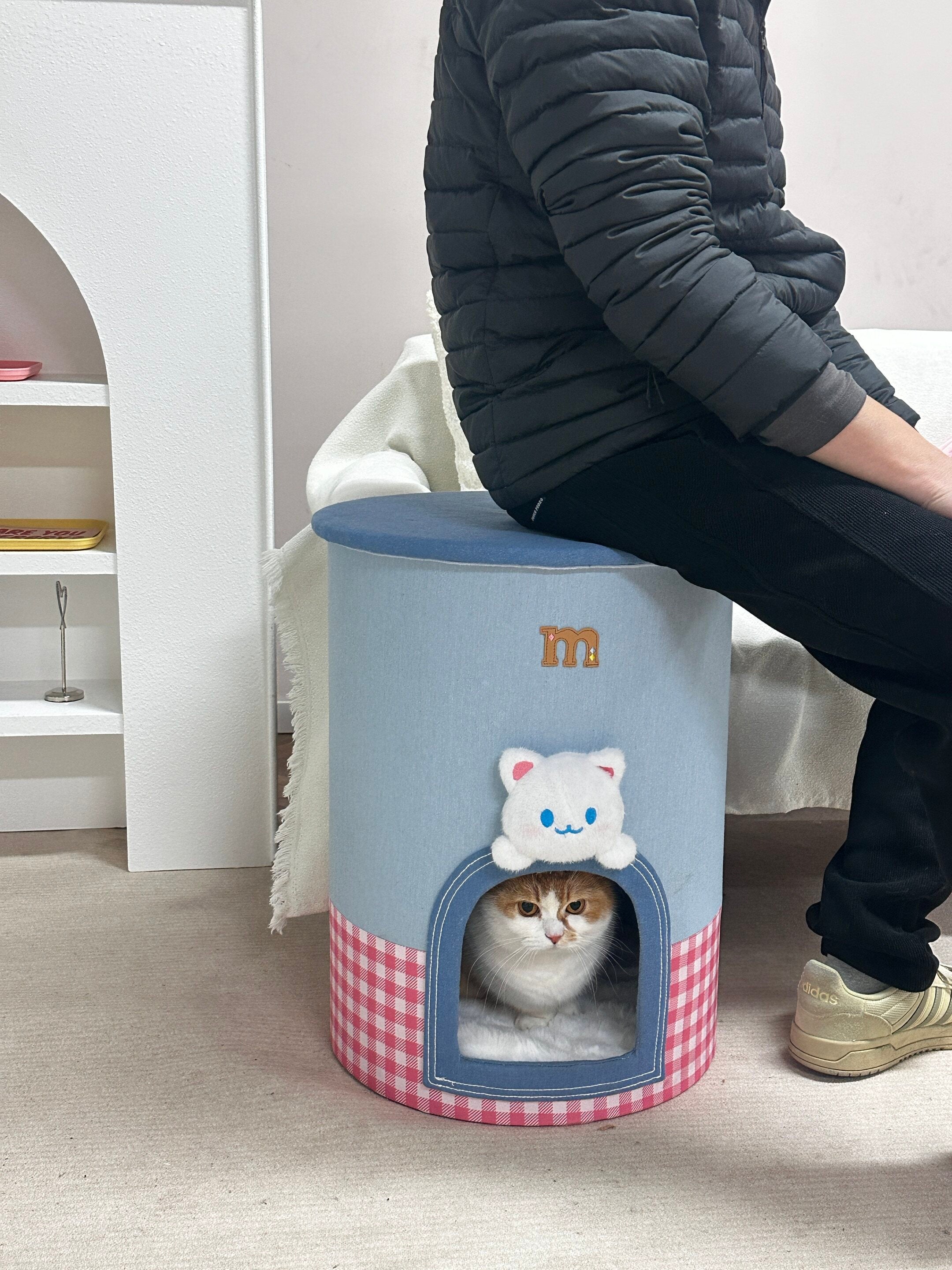 Dailypets Stylish 2-in-1 Cat Furniture with Enclosed Bed and Storage Compartment