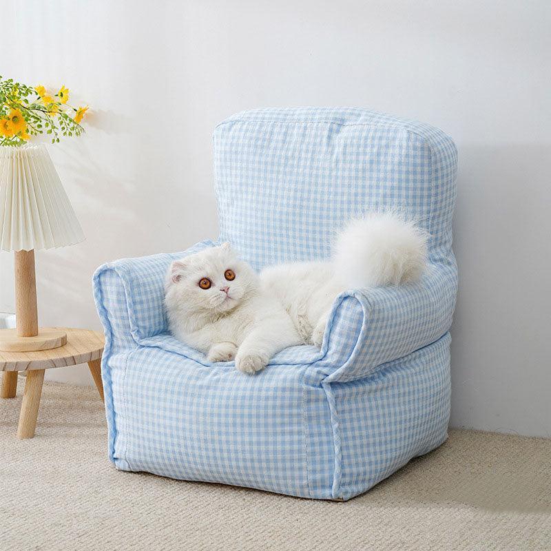 Dailypets Cozy Cat Sofa Bed – Soft Mini Chair with Raised Back and Armrests