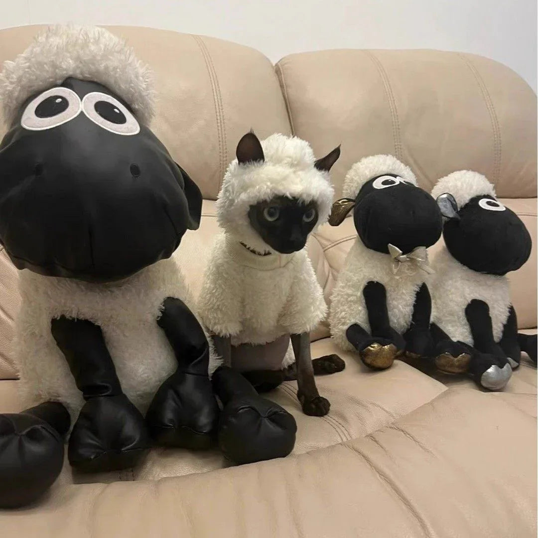 Dailypets Sheep Cat Costume with Soft Fleece and Full-Coverage Design