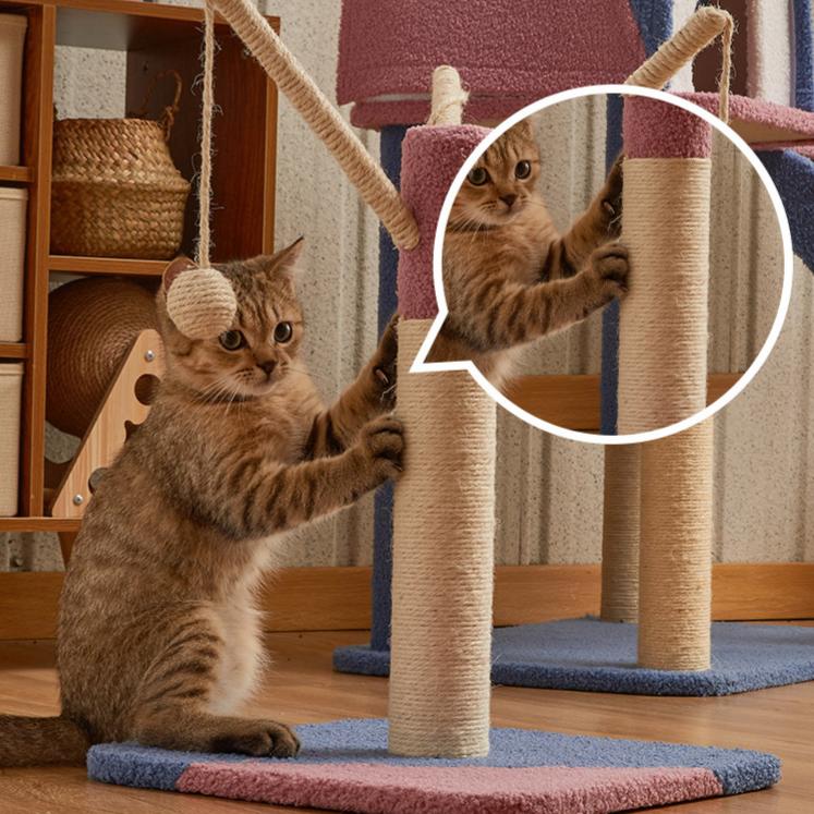 Dailypets Morandi Cat Tree with Kitty Condo, Hammock and Sisal Scratching Posts
