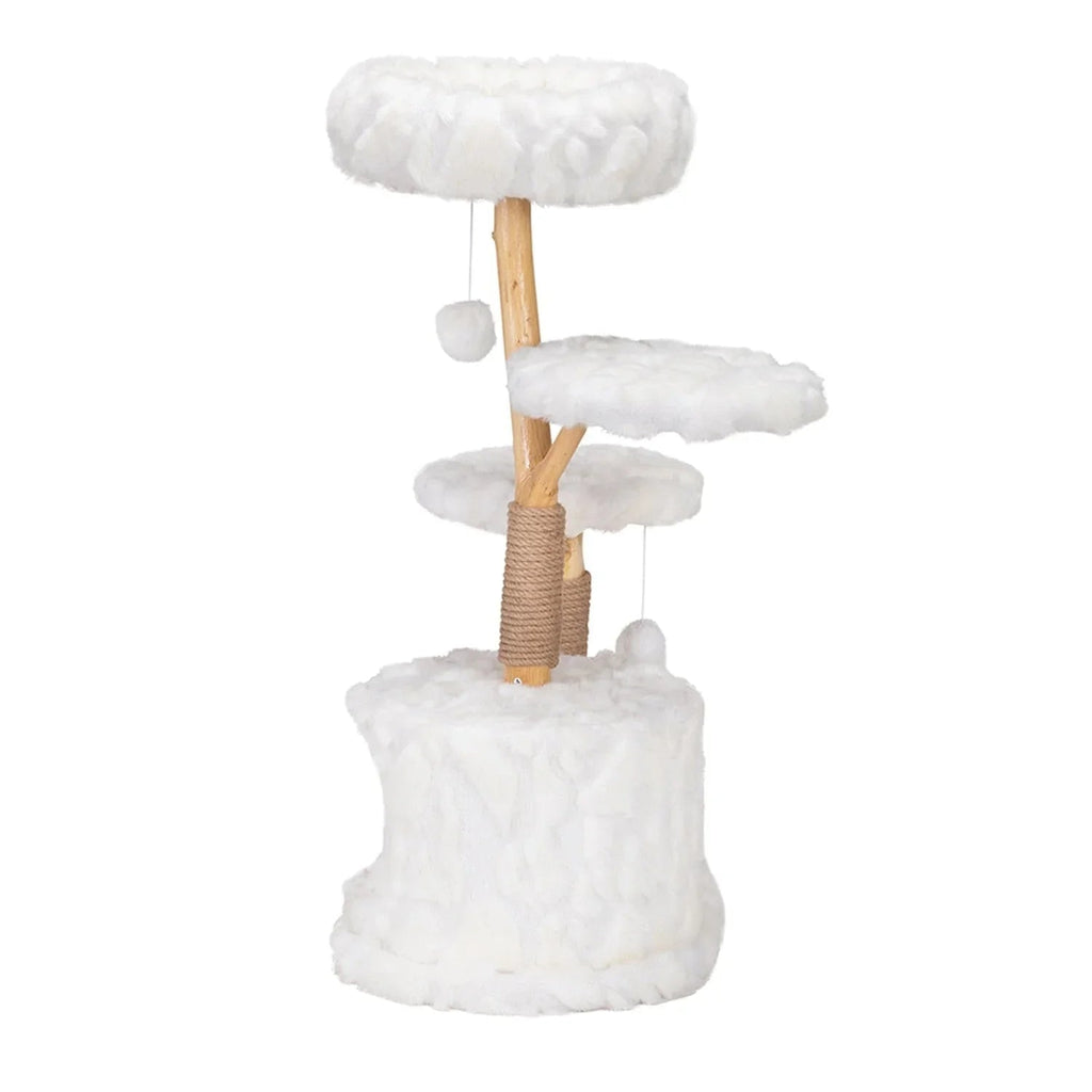 Dailypets Cloud-Inspired Cat Tree with Multi-Level Platforms, Cozy Hideaway and Scratching Posts