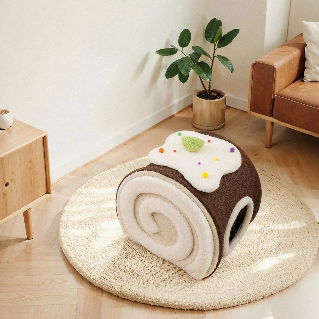 Dailypets Cozy Cat Hideaway Bed with Teddy Velvet Interior and Enclosed Sleeping Space