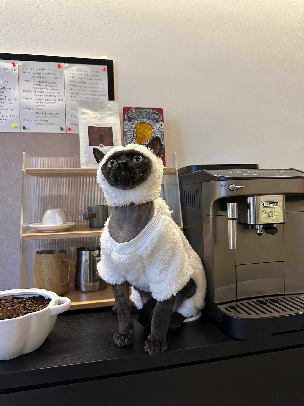 Dailypets Sheep Cat Costume with Soft Fleece and Full-Coverage Design