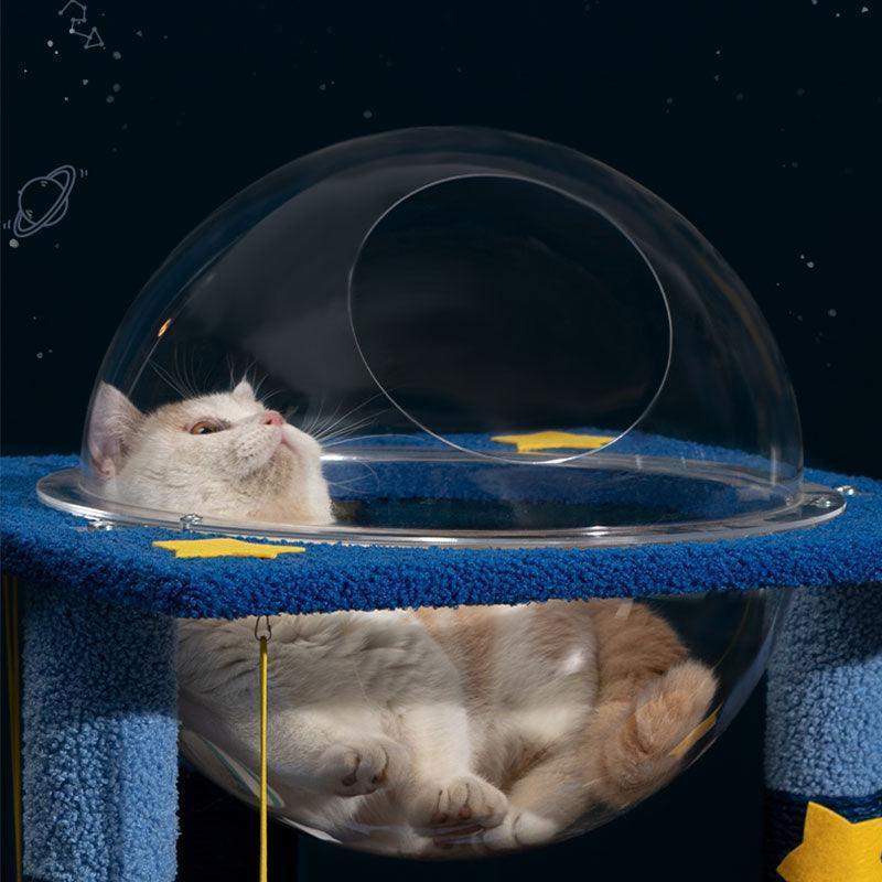 Dailypets Space-Themed Multi-Level Cat Tree with Hammock, Scratching Posts and Cozy Resting Areas