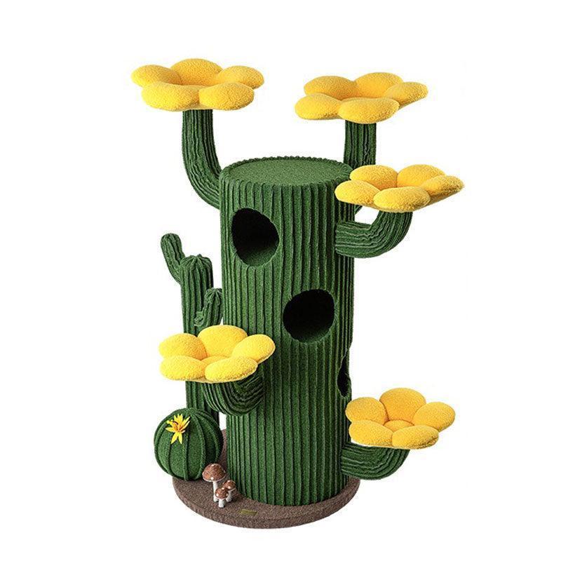 Dailypets Desert Bloom Cactus Cat Tree with Multi-Level Condos and Sisal Scratching Posts