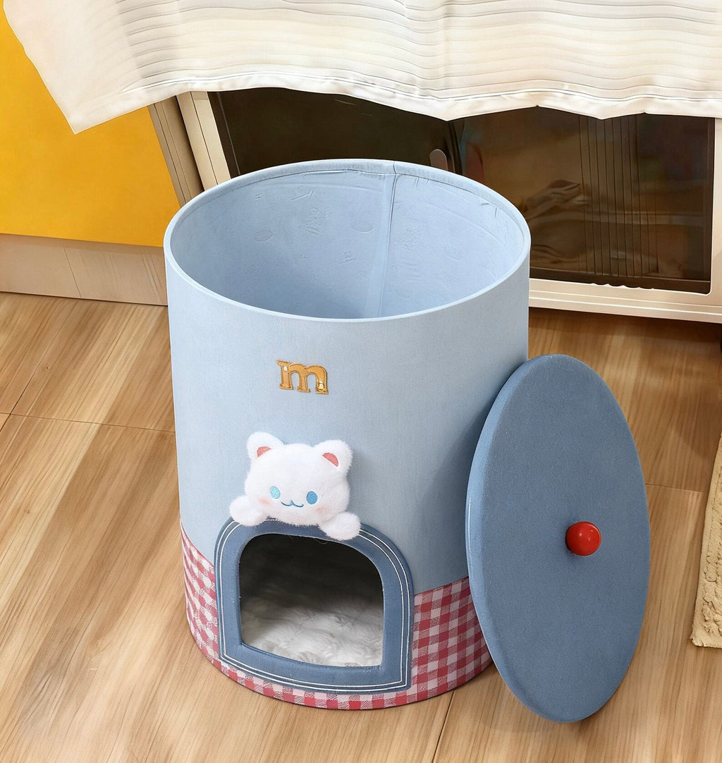 Dailypets Stylish 2-in-1 Cat Furniture with Enclosed Bed and Storage Compartment
