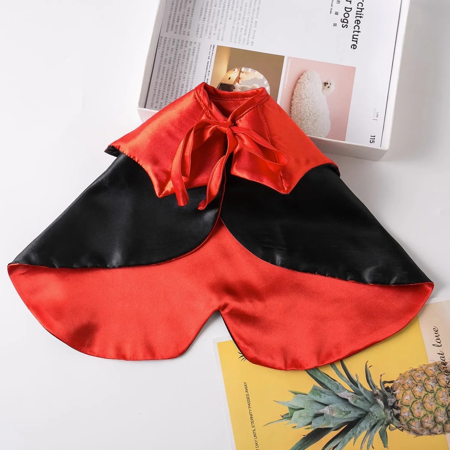 Dailypets Vampire Cat Cape with Dramatic Collar for Halloween and Costume Parties