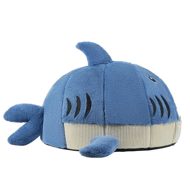 Dailypets Cute Shark Cat House – Warm Enclosed Bed for Cats and Small Pets