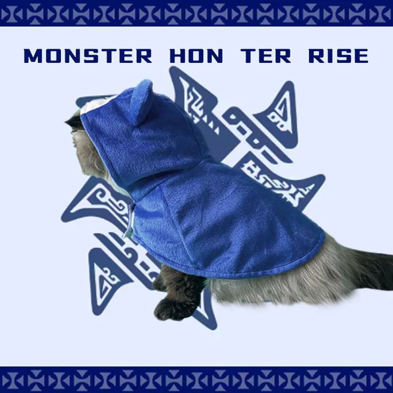 Dailypets Palico-Inspired Cat Cloak with Soft Flannel and Adjustable Neck Closure