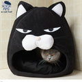 Dailypets Black Cat Cave Bed with Soft Plush Interior and Cozy Enclosed Sleeping Space