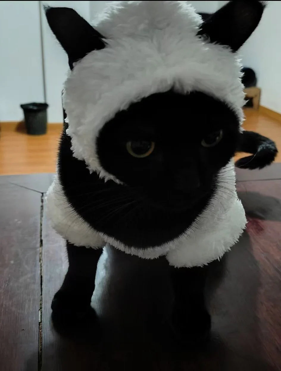Dailypets Sheep Cat Costume with Soft Fleece and Full-Coverage Design