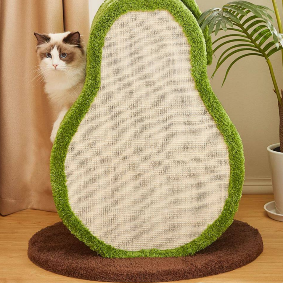 Dailypets Avocado Cat Scratcher Bed with Enclosed Cat Cave and Built-In Scratching Surface