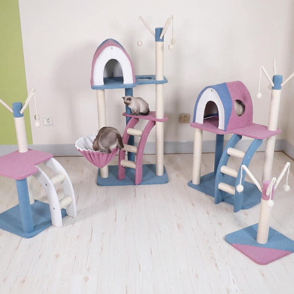 Dailypets Morandi Cat Tree with Kitty Condo, Hammock and Sisal Scratching Posts