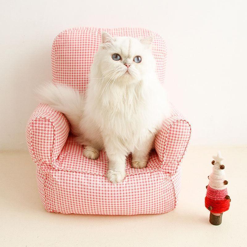 Dailypets Cozy Cat Sofa Bed – Soft Mini Chair with Raised Back and Armrests