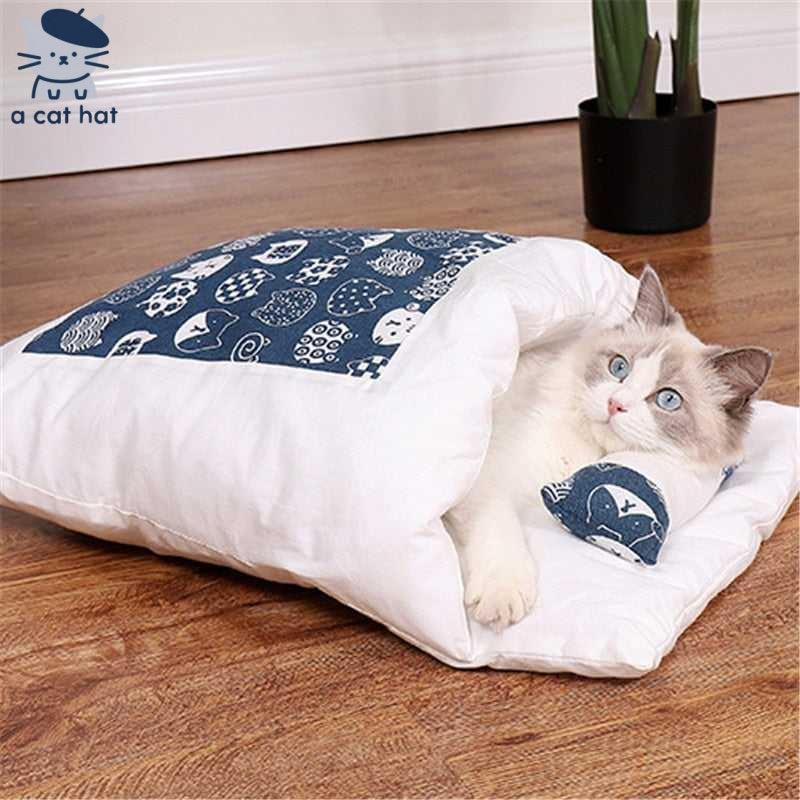 Dailypets Cat Fun Futon Bed – Japanese-Inspired Cat Bed with Matching Pillow