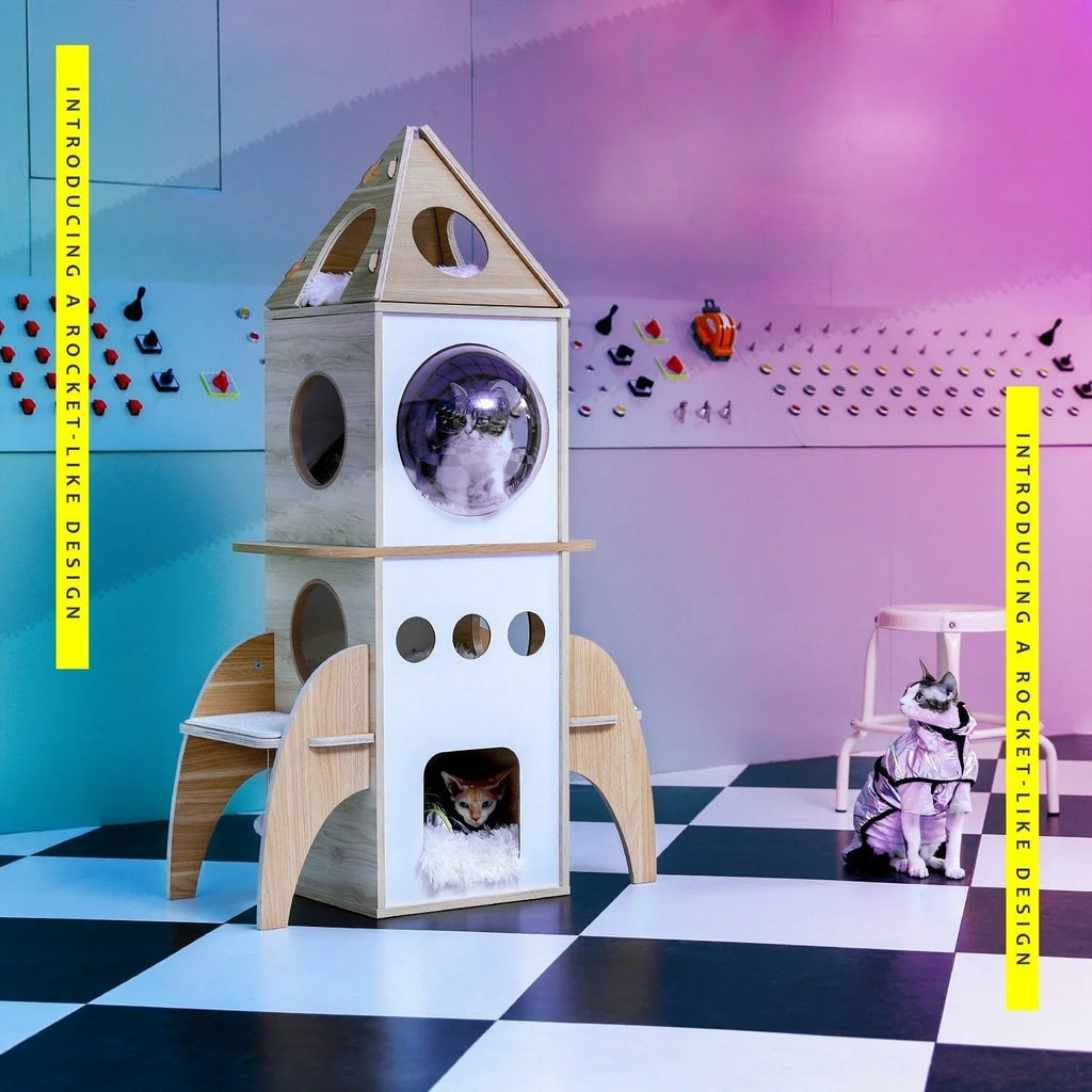 Dailypets Space Cat Tower – Large Indoor Climbing Frame with Cozy Nest