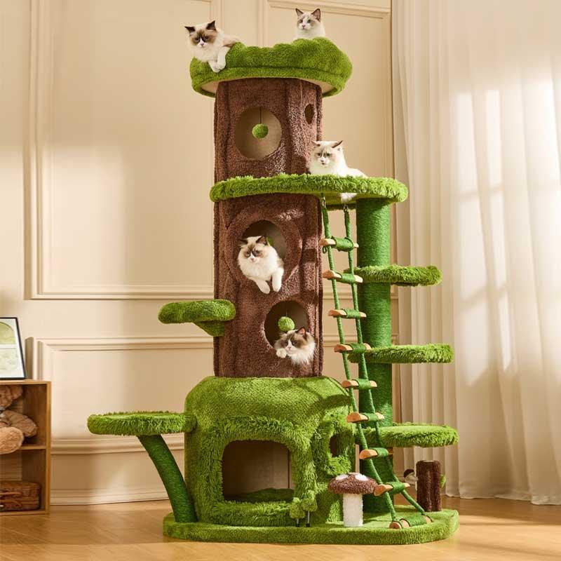 Dailypets Jungle Cat Tree – Tall 205cm Cat Castle for Large and Multi-Cat Homes