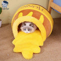 Dailypets Velvet Cat Cave Bed – Honey Pot Design with Removable Inner Cushion