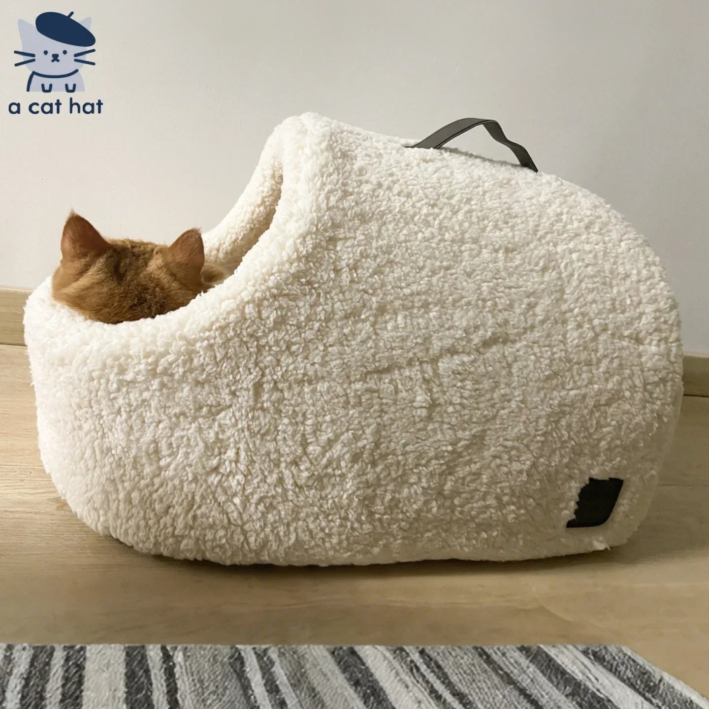 Dailypets Cloud Fleece Cat Bed with Cozy Slipper-Inspired Design for Warm Indoor Comfort