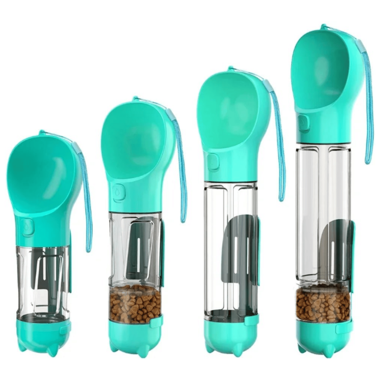 Dailypets 3-in-1 Portable Pet Water Bottle with Food Container and Waste Bag Holder