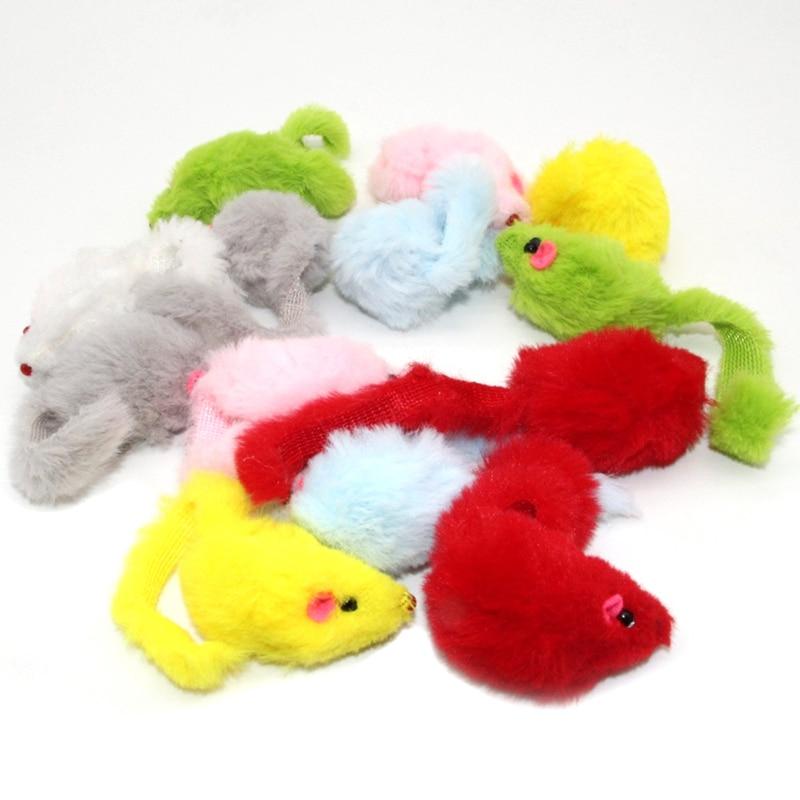 Dailypets 10pcs Cat Mice Toys, Feather Mouse Set for Indoor Cat Play