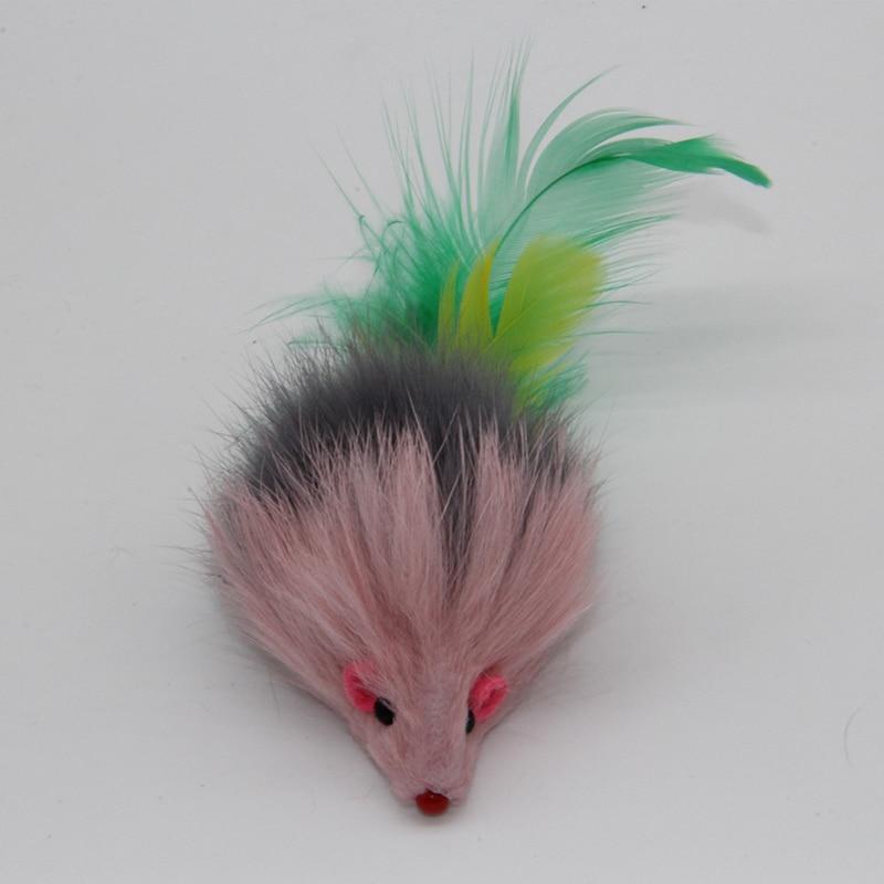 Dailypets 10pcs Cat Mice Toys, Feather Mouse Set for Indoor Cat Play