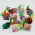 Dailypets 10pcs Cat Mice Toys, Feather Mouse Set for Indoor Cat Play