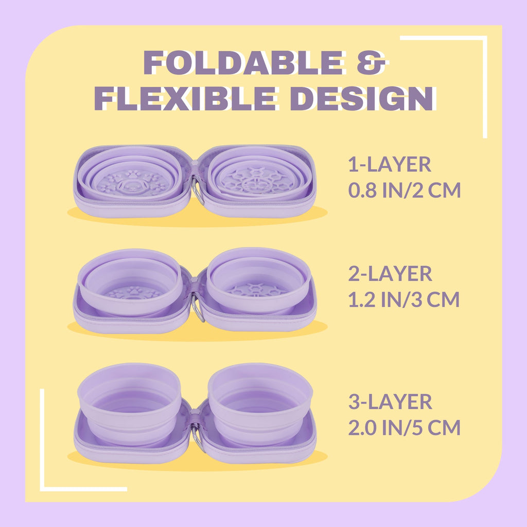 Dailypets Portable Cat Bowl Set for Outdoor Feeding