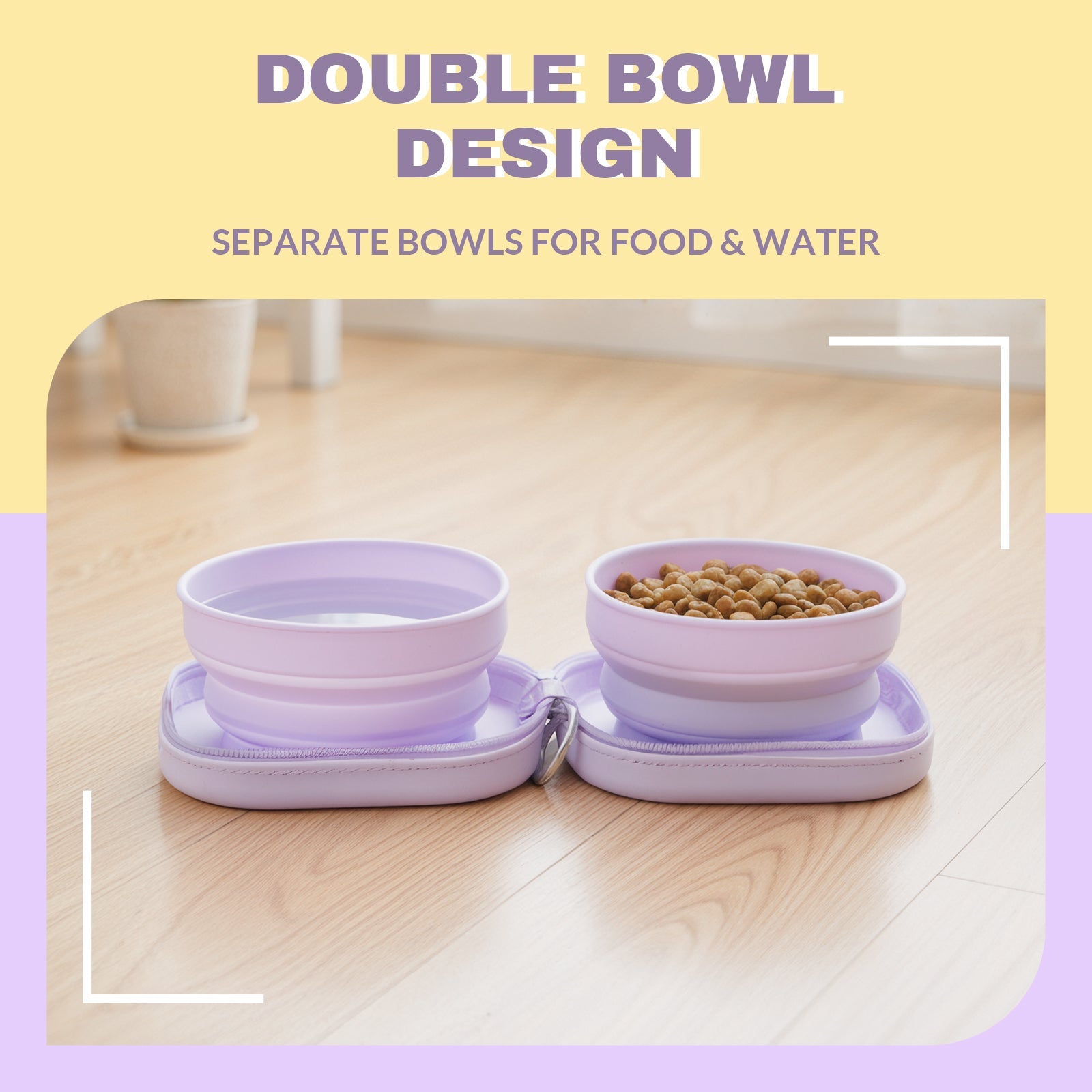 Dailypets Portable Cat Bowl Set for Outdoor Feeding