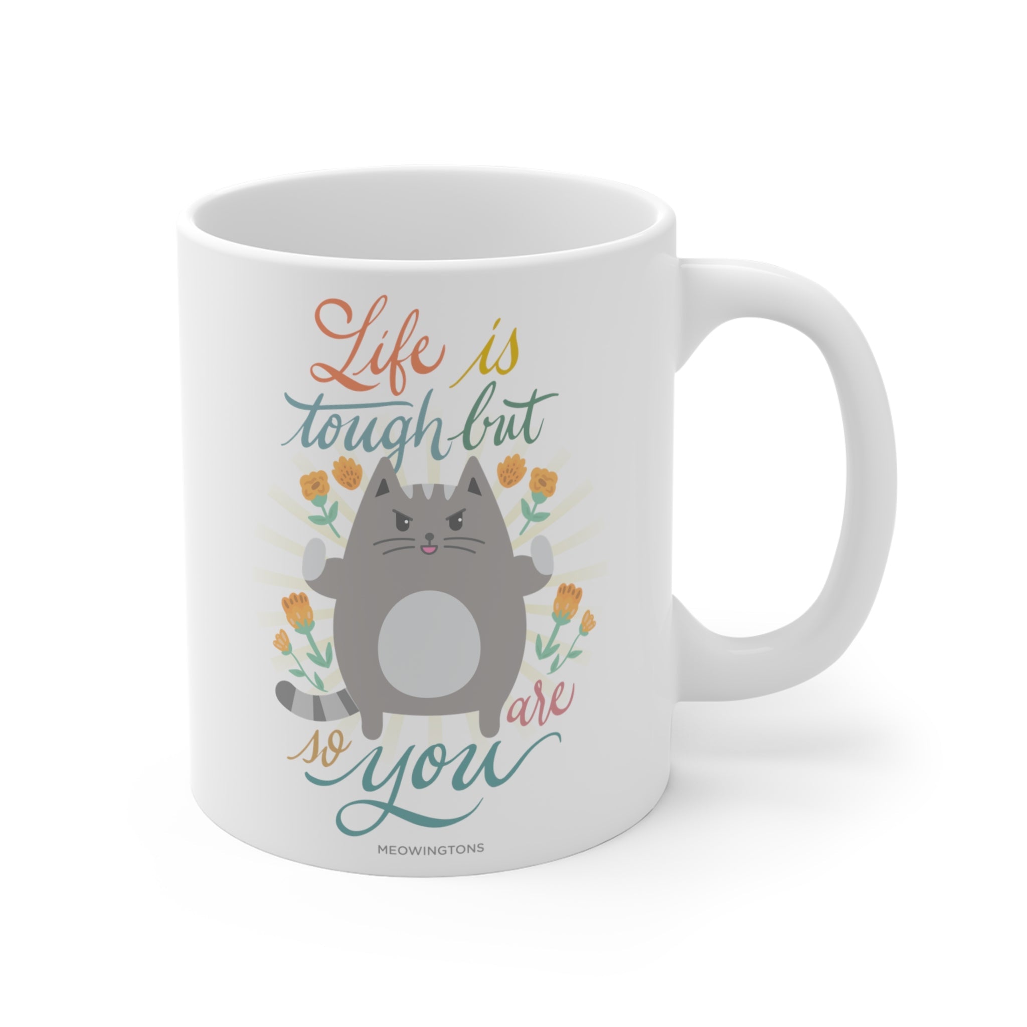Dailypets Inspirational Cat Mug – Motivational Ceramic Coffee Cup
