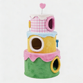 Dailypets Sweet Berry Cream Cat Tree with Three-Tier Cat Condos and Plush Interior