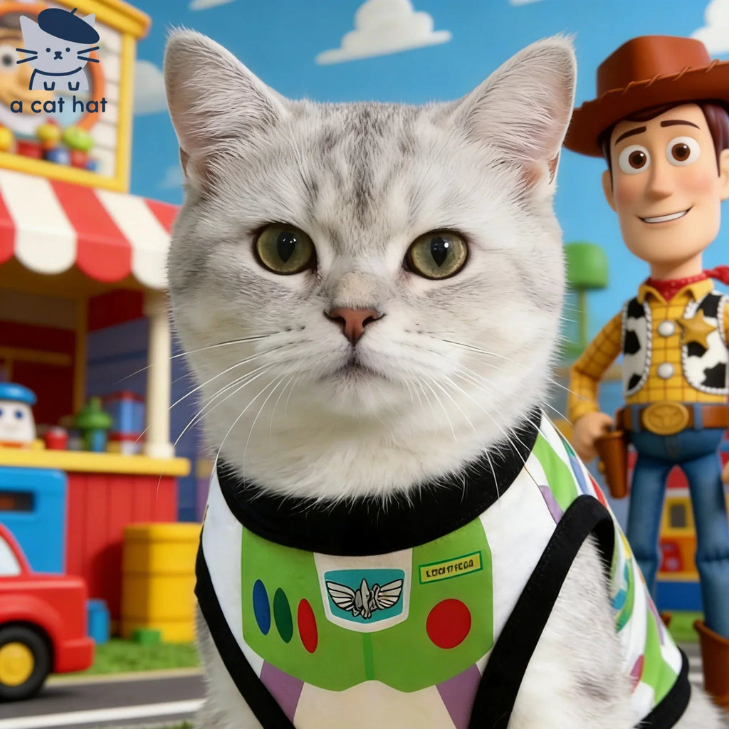 Dailypets Toy-Inspired Cat Vest Costume for Indoor Cats with Comfortable Everyday Fit
