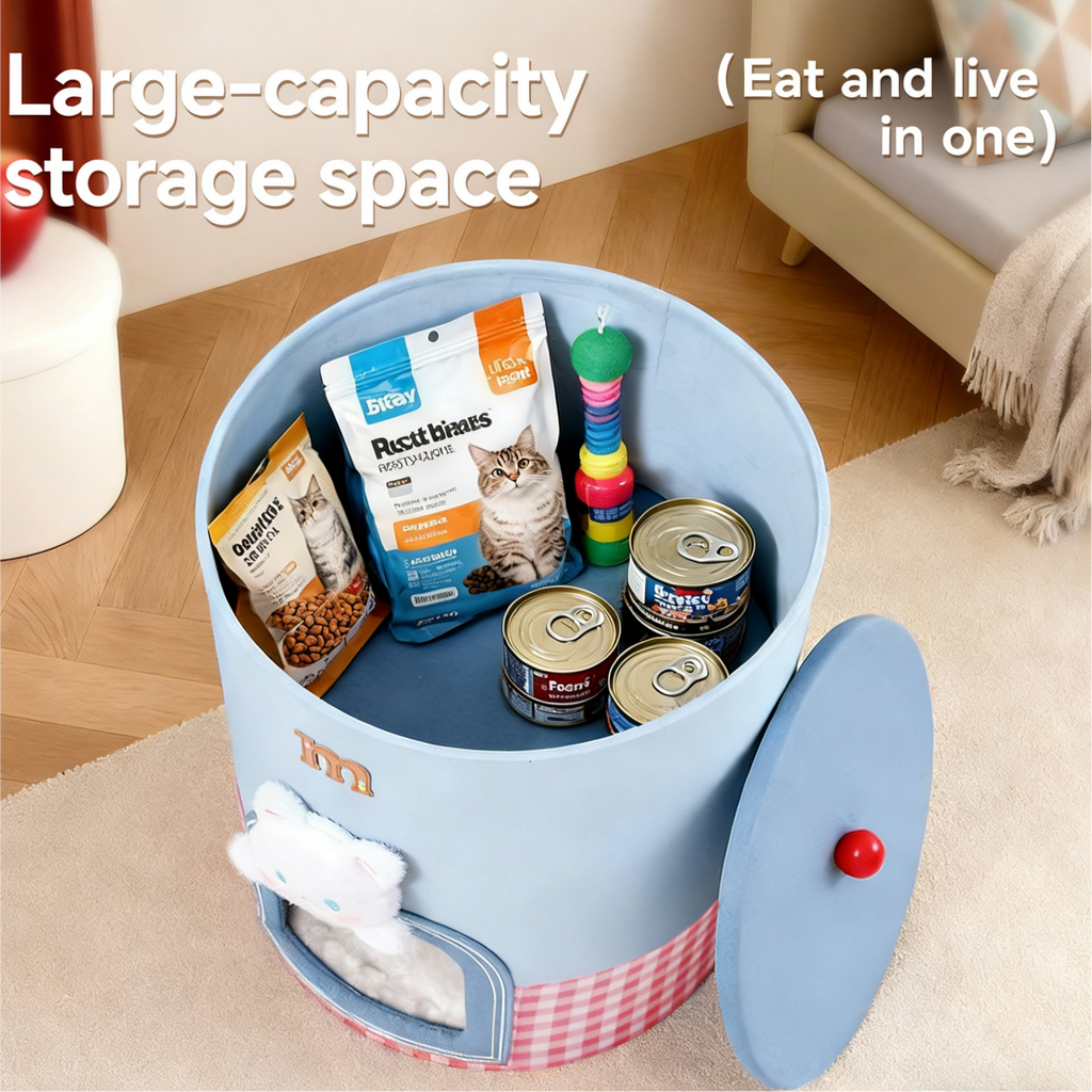 Dailypets Stylish 2-in-1 Cat Furniture with Enclosed Bed and Storage Compartment