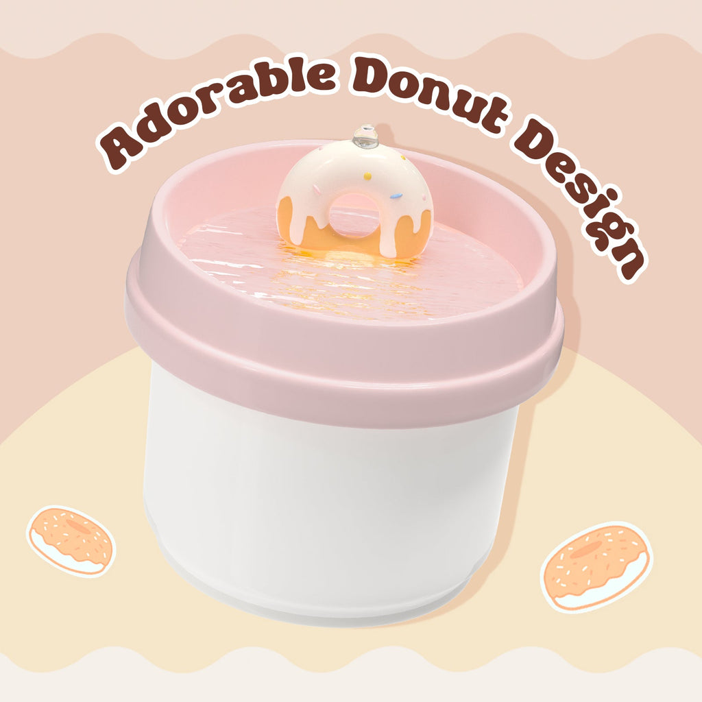 Dailypets Donut Style Ceramic Cat Water Fountain 42oz with Automatic Filtration