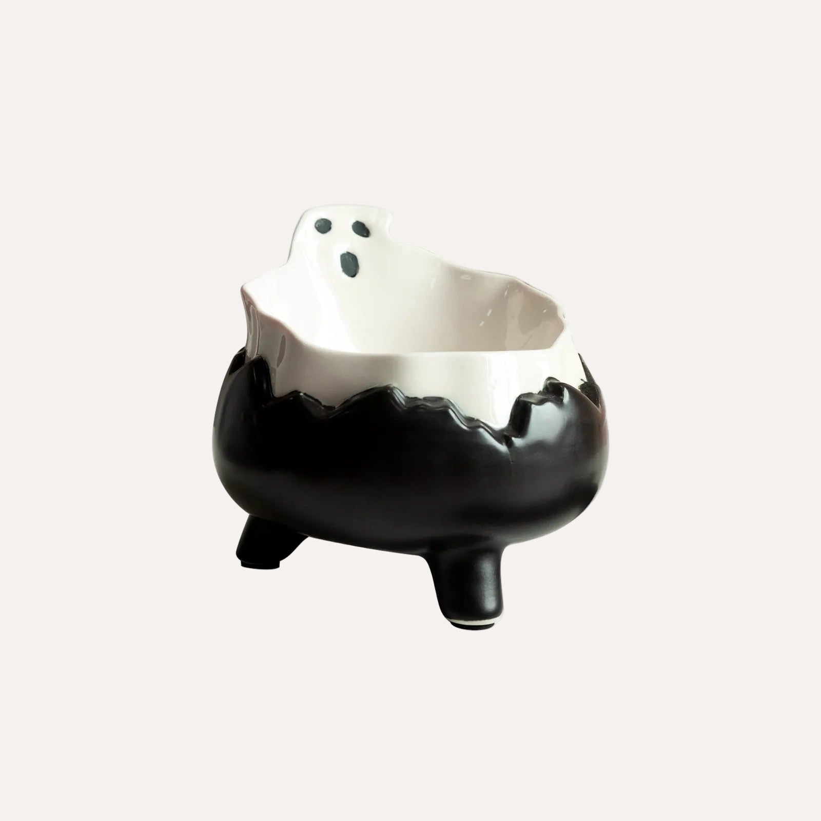 Dailypets Ceramic Cat Bowl Gothic Ghost Pet Food Bowl