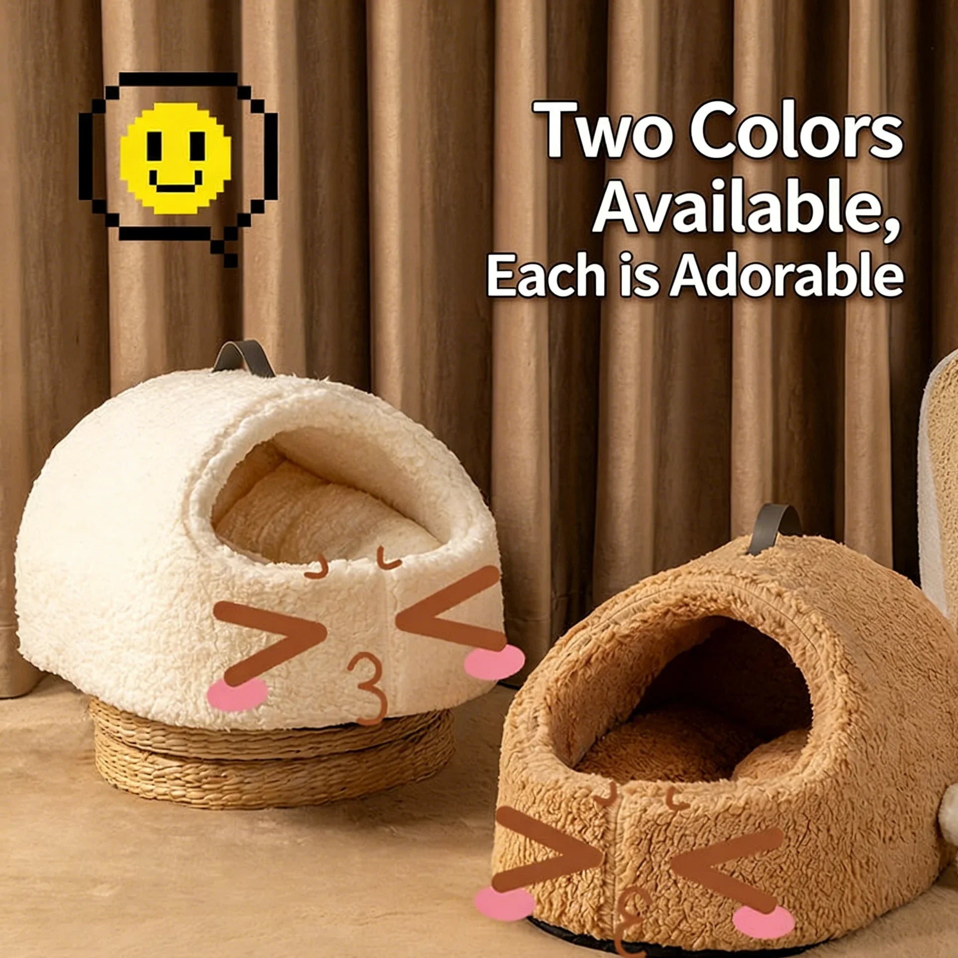Dailypets Cloud Fleece Cat Bed with Cozy Slipper-Inspired Design for Warm Indoor Comfort
