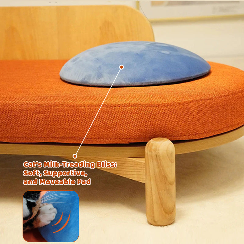 Dailypets Elevated Cat Sofa with Curved Wooden Backrest