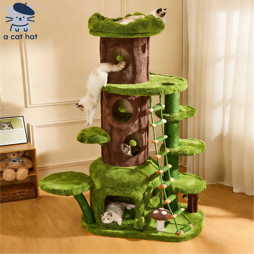 Dailypets Jungle Cat Tree – Tall 205cm Cat Castle for Large and Multi-Cat Homes