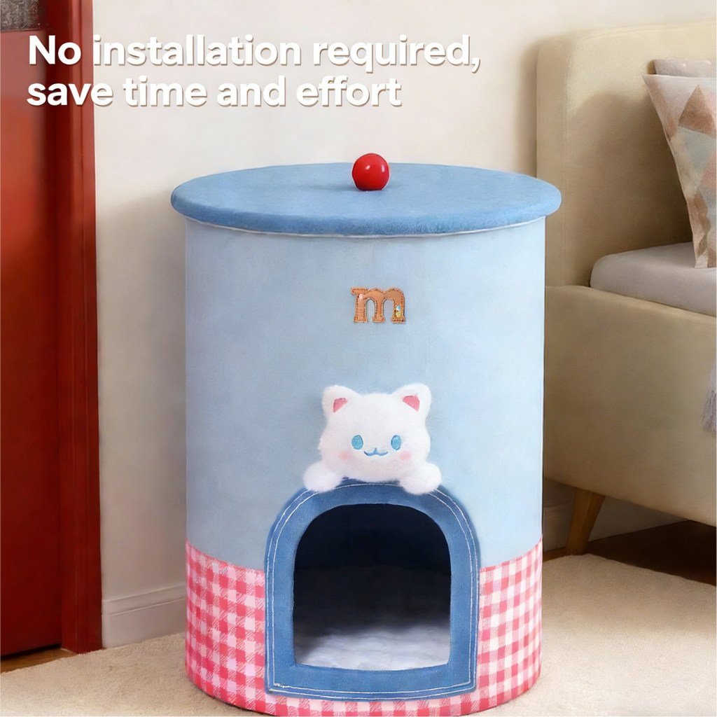 Dailypets Stylish 2-in-1 Cat Furniture with Enclosed Bed and Storage Compartment