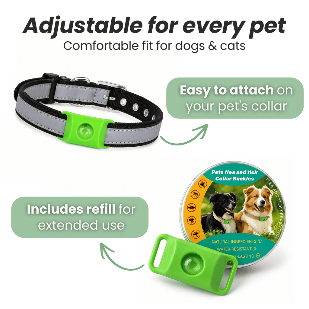 Dailypets Silicone Flea and Tick Collar for Dogs and Cats with Adjustable Waterproof Fit