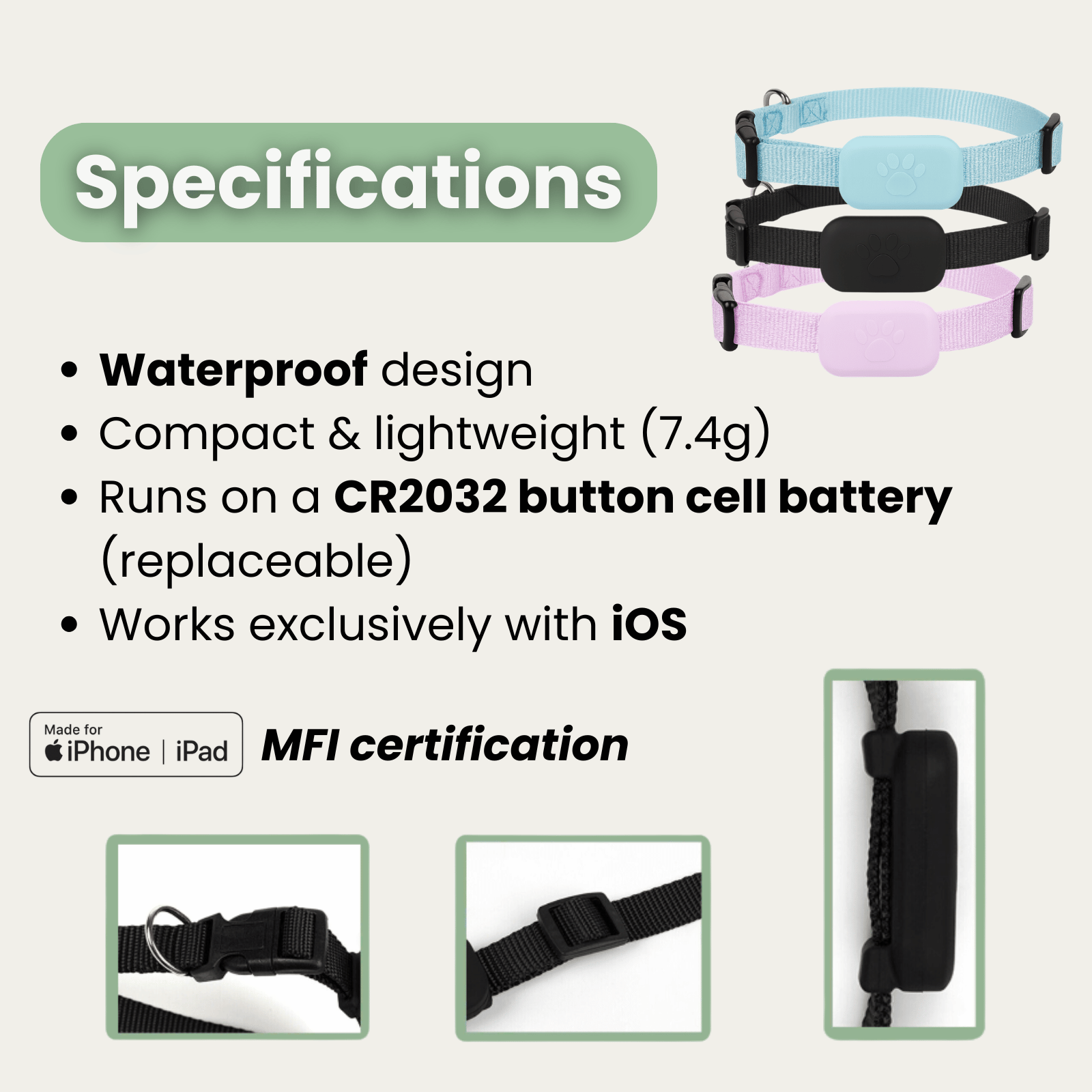 Dailypets Bluetooth Pet Locator for Apple Devices with Real-Time Find My Integration