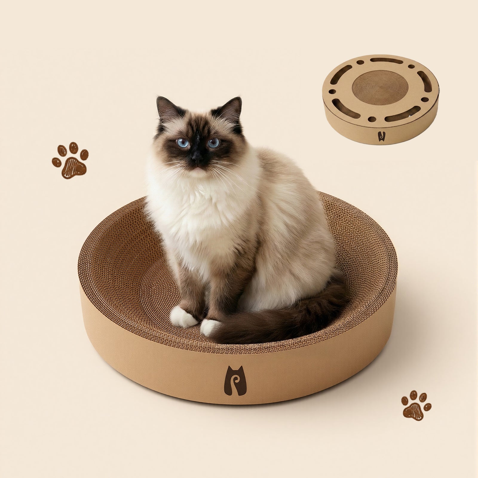 Dailypets Circular Cat Scratching Bed for Indoor Cats